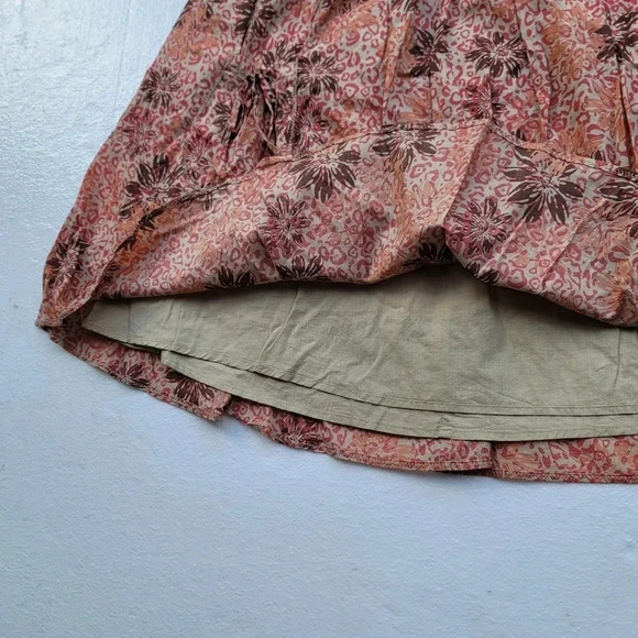 Bob Timberlake Boho Orange Pink Floral Mini Cape Skirt Pockets A-Line Women's 12 - Picture 7 of 10